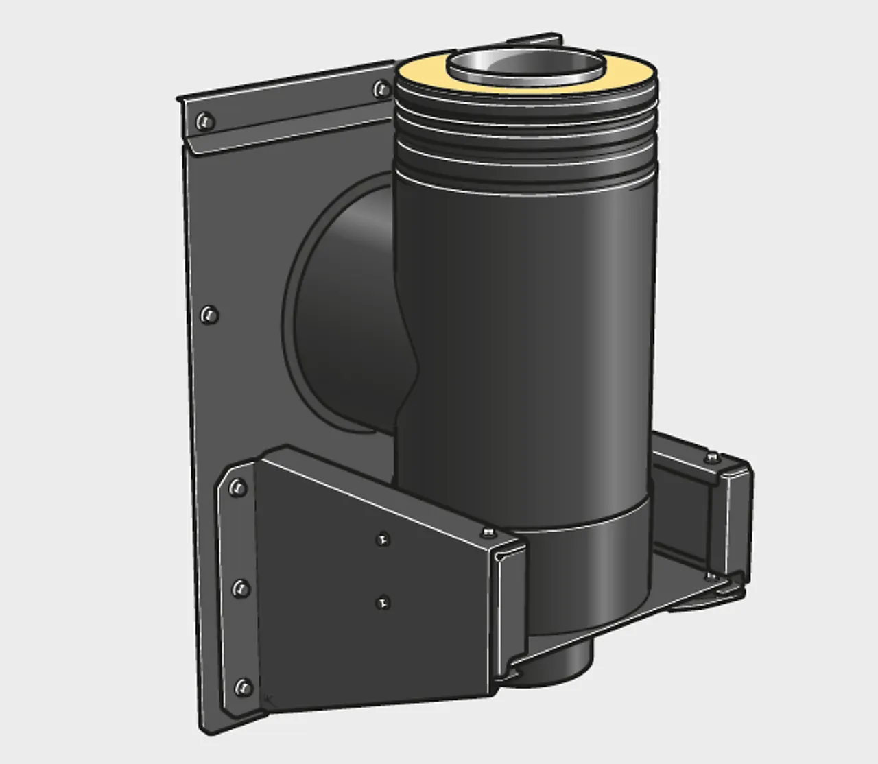 Ext-veggmodul ø230-130 svart