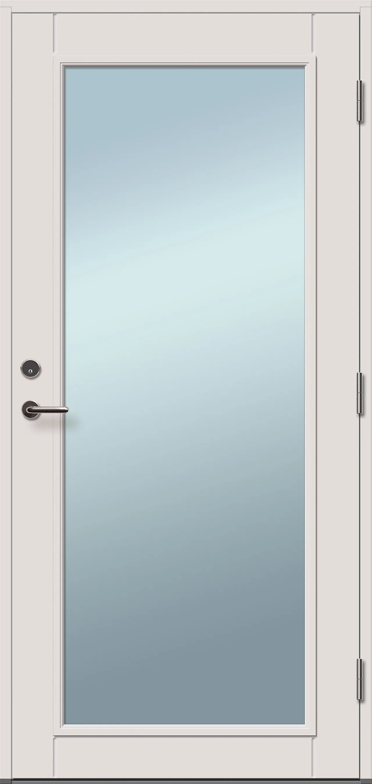 Ytterdør ormsøy gl helt 90x200v hvit hvit m/helt glass