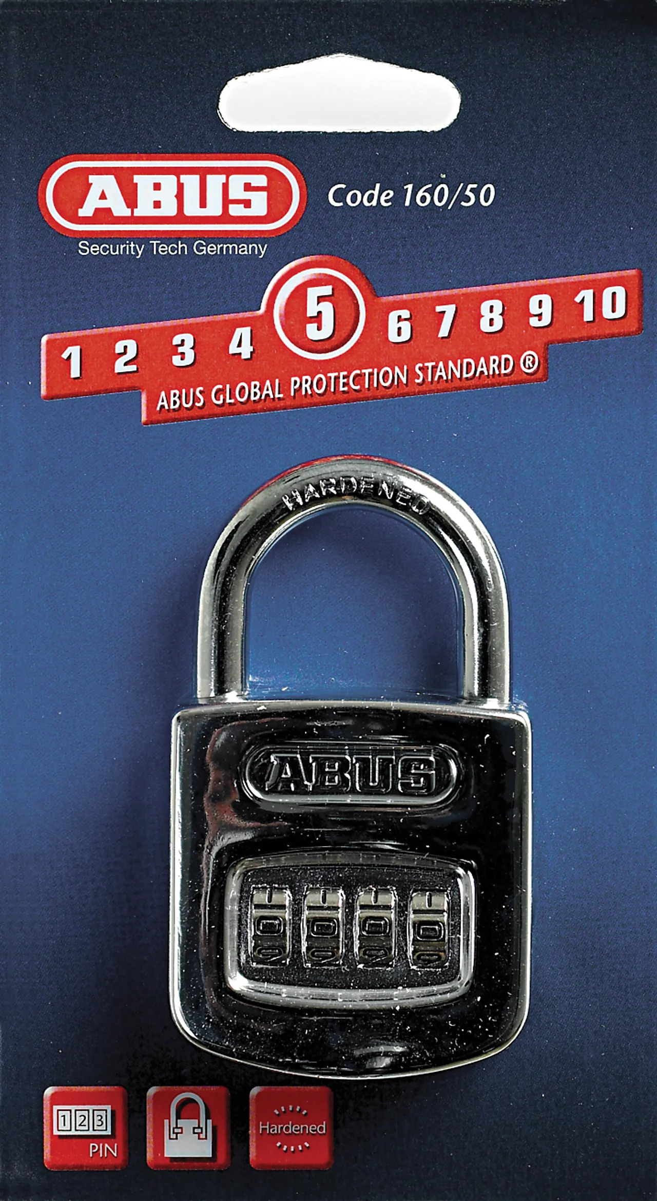 Hengelås kode 160/50 C forkrommet Hengelås kode 160/50 C forkrommet