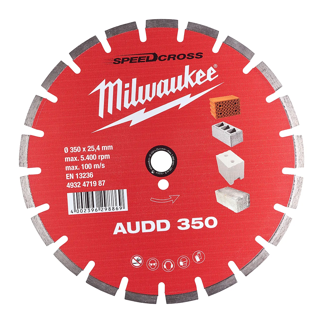 Diamantskive audd milwaukee 350 mm