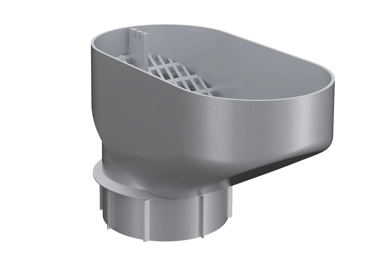 Løvtrakt universal plast silv isola takrenne