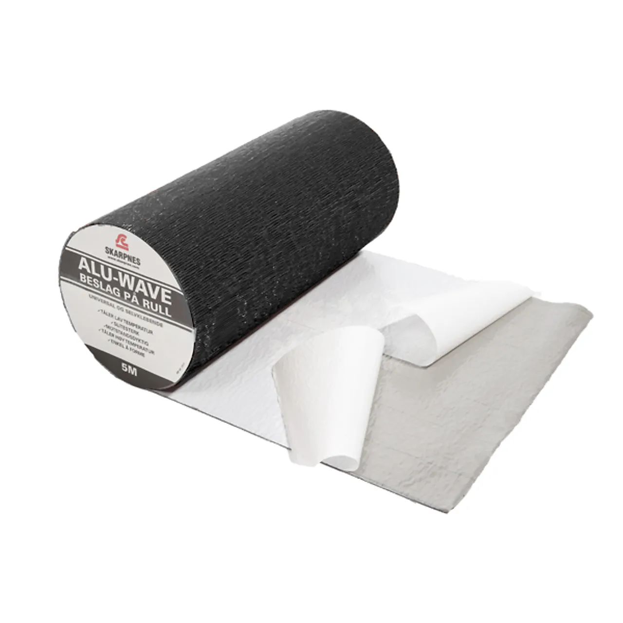 Beslag på rull alu-wave sort (5 m, 300 mm bred)