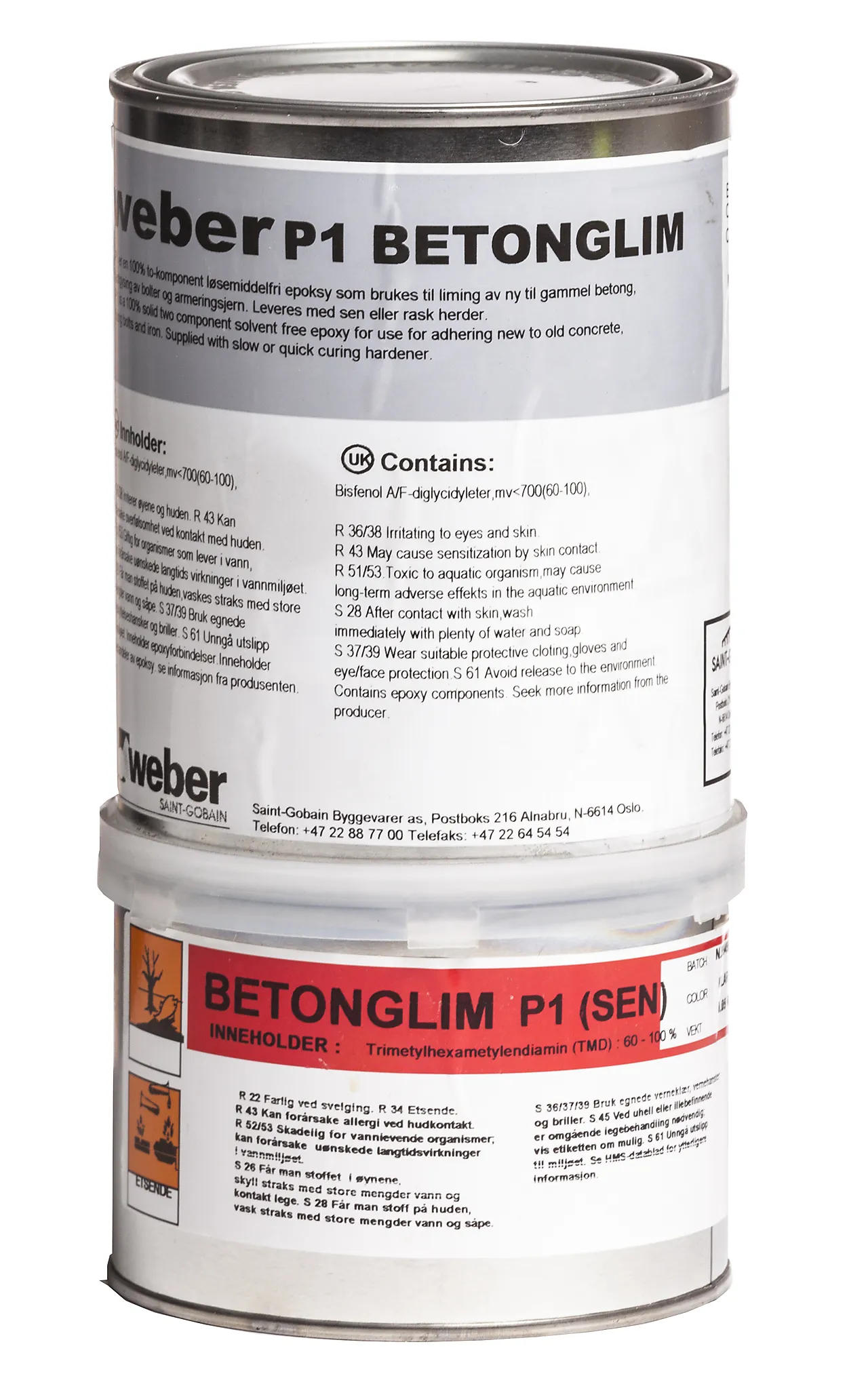 Epoxylim 2-komp 1kg sett komp a og b