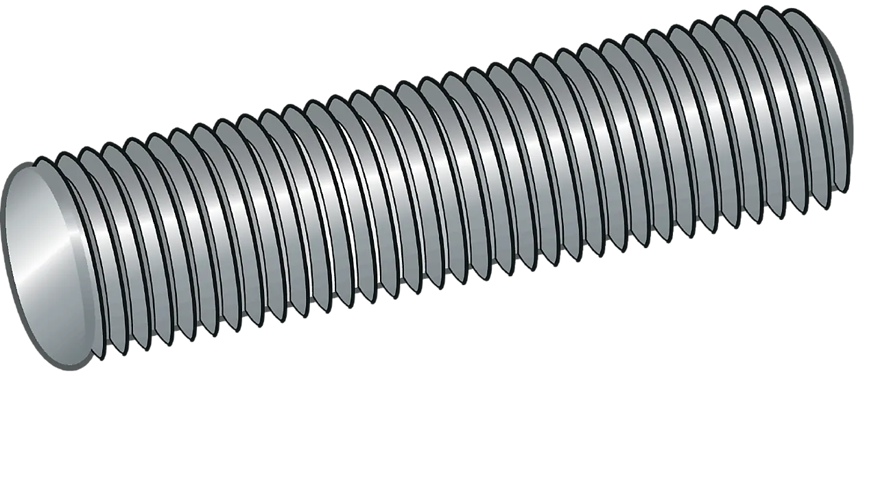 Gjengestang hg 8.8 m8x1m fzv helgjenget varmforsinket stål Gjengestang hg 8.8 m8x1m fzv helgjenget varmforsinket stål