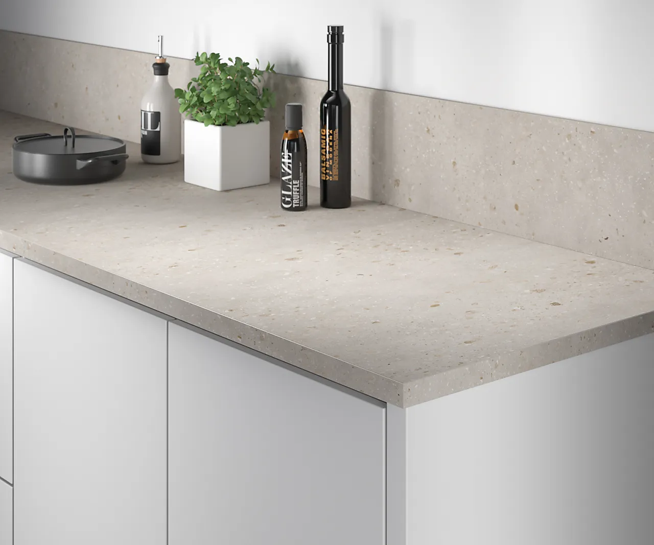 Kjøkkenplate oppkant terrazzo warm 10x3020x300 mm