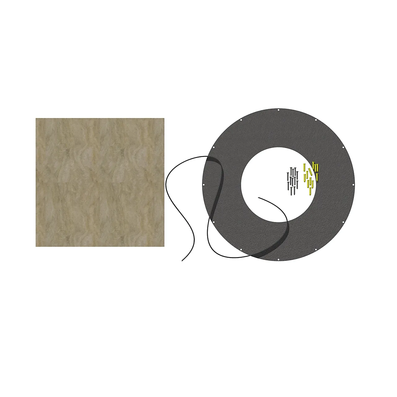 Dekkplate ø125 halvis 0gr sort sort