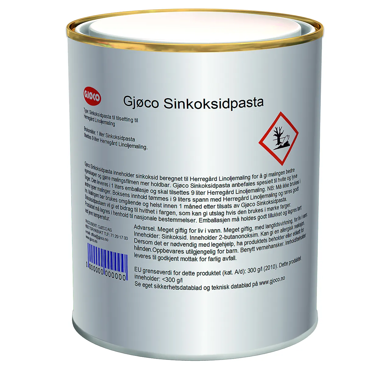 Sinkoksidpasta til linoljemal 1l linoljemaling