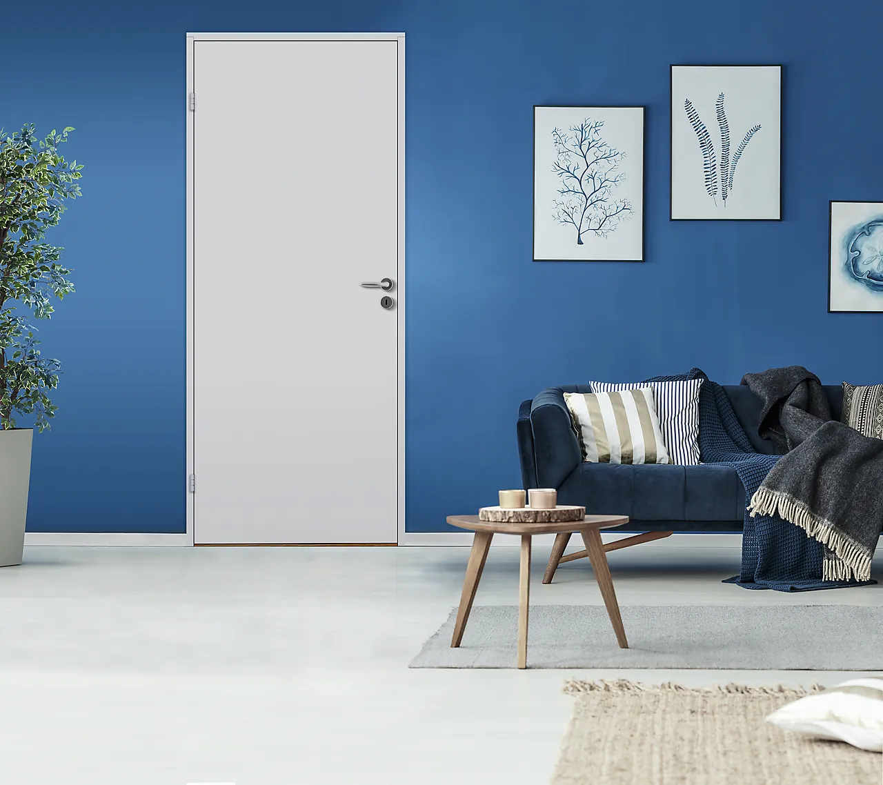 Innerdør Sletten hvit 90x210 cm null - 90x210 cm - 2 - Miniatyr
