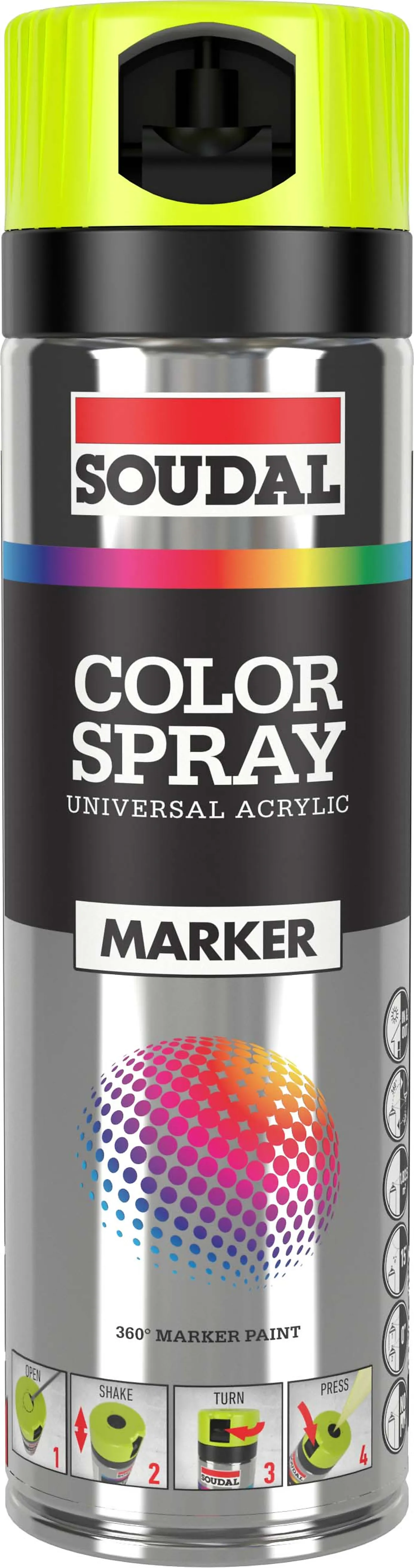 Spraymaling gul akryl 500 ml