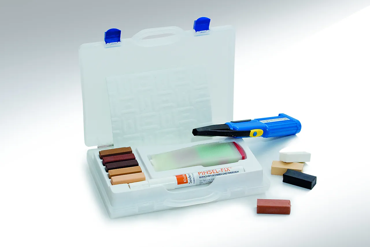 Reparasjonssett Parkett, Lakk Komplett Smeltevoks Sett Reparasjonssett Parkett, Lakk Komplett Smeltevoks Sett