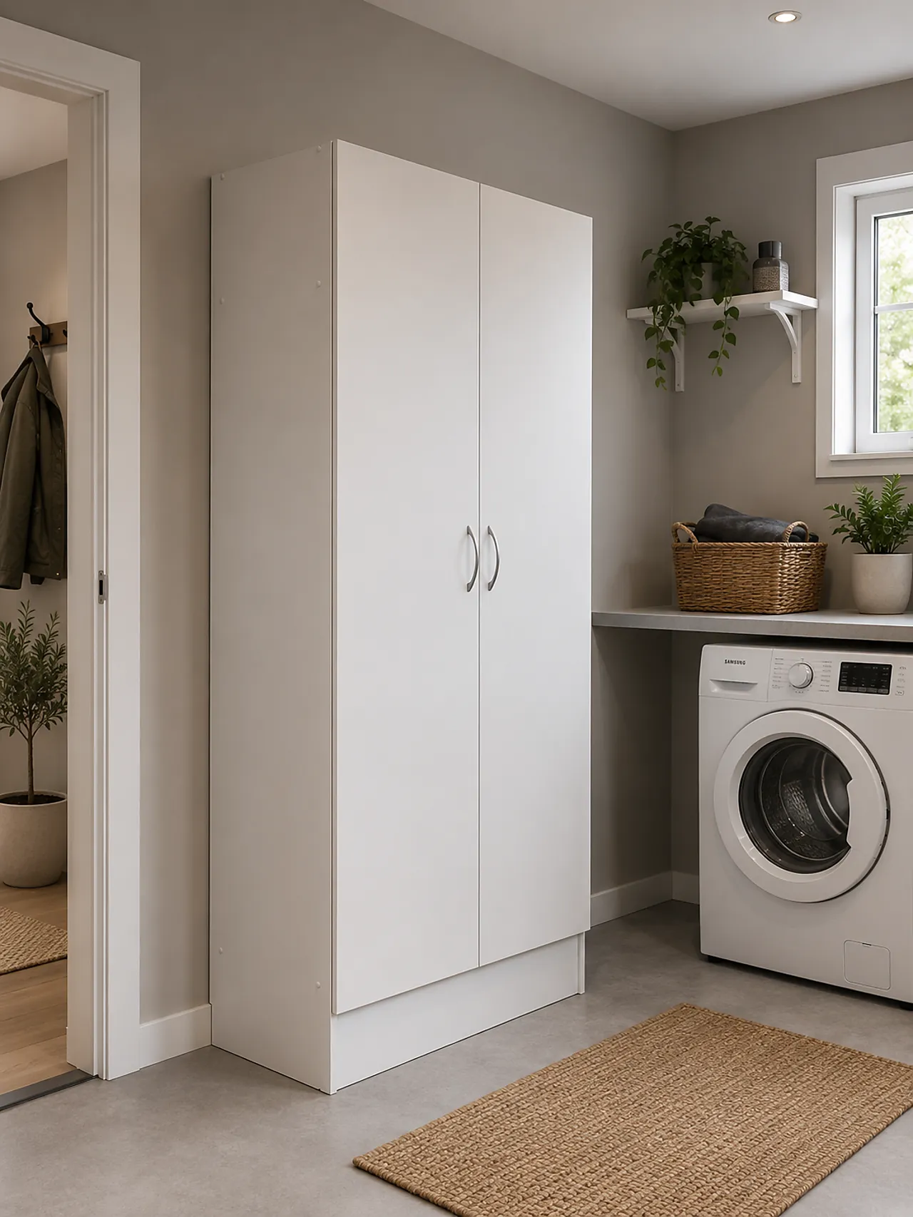 Garderobeskap hvit 100 cm (del 1 av 2) null - null - 3 - Miniatyr
