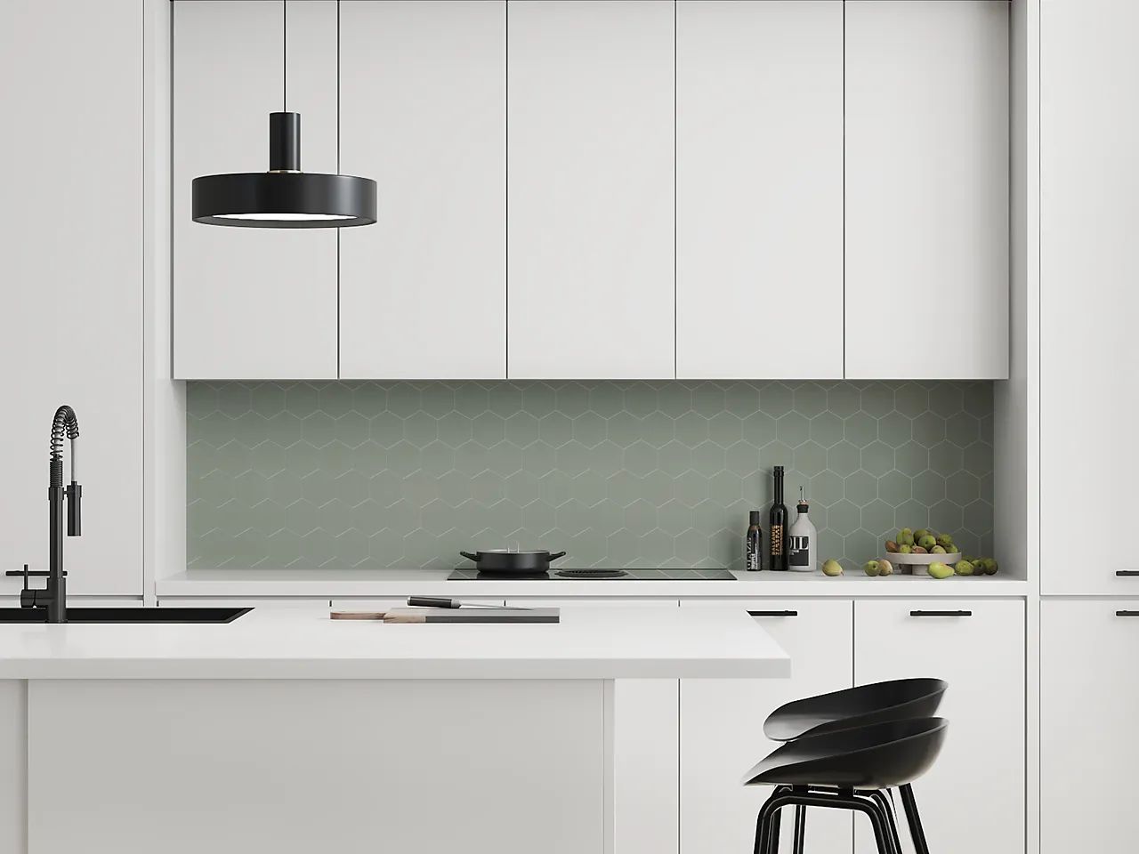 Hexagon kjøkkenplate olive green null - null - 3 - Miniatyr