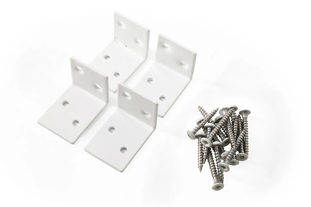 Festebeslag for rekkverk 4 pk hvit null - null - 2 - Miniatyr