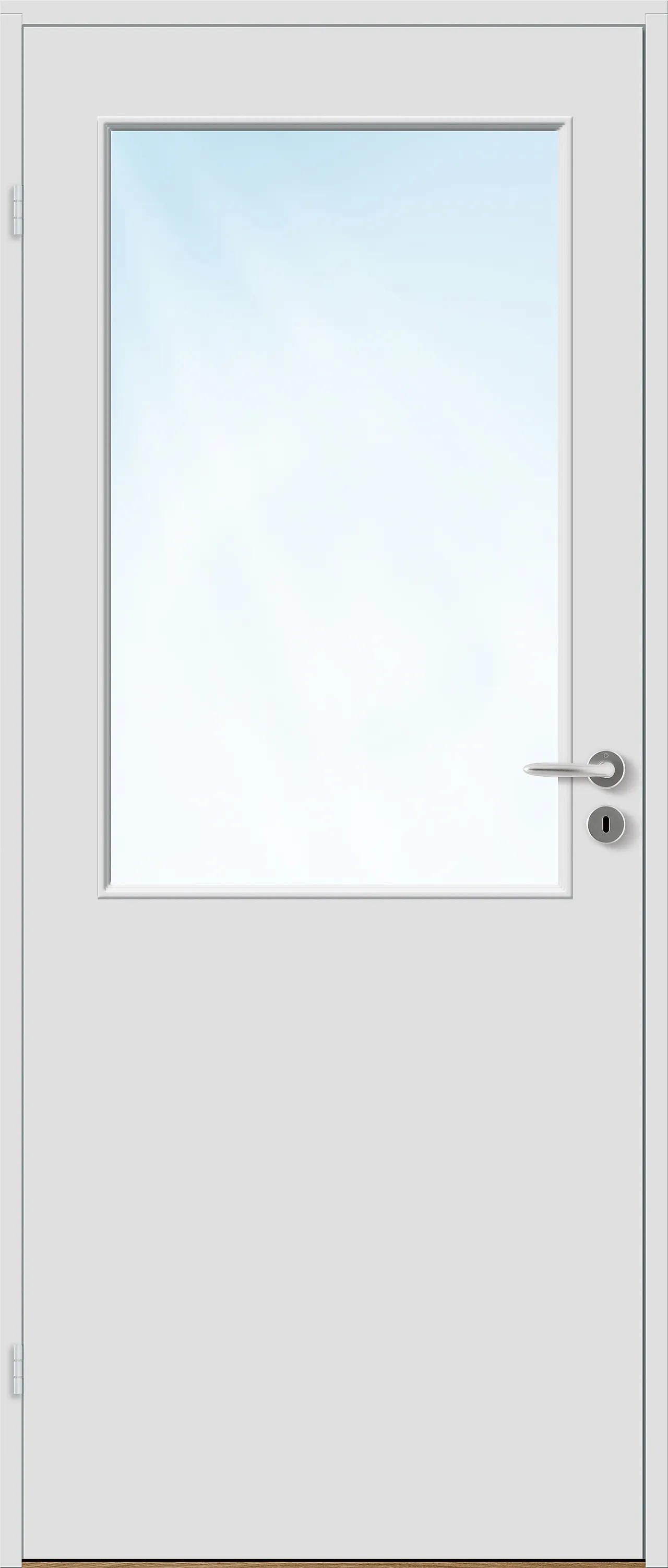 Dørblad innerdør Sletten Kompakt halvglass hvit 90x210 cm