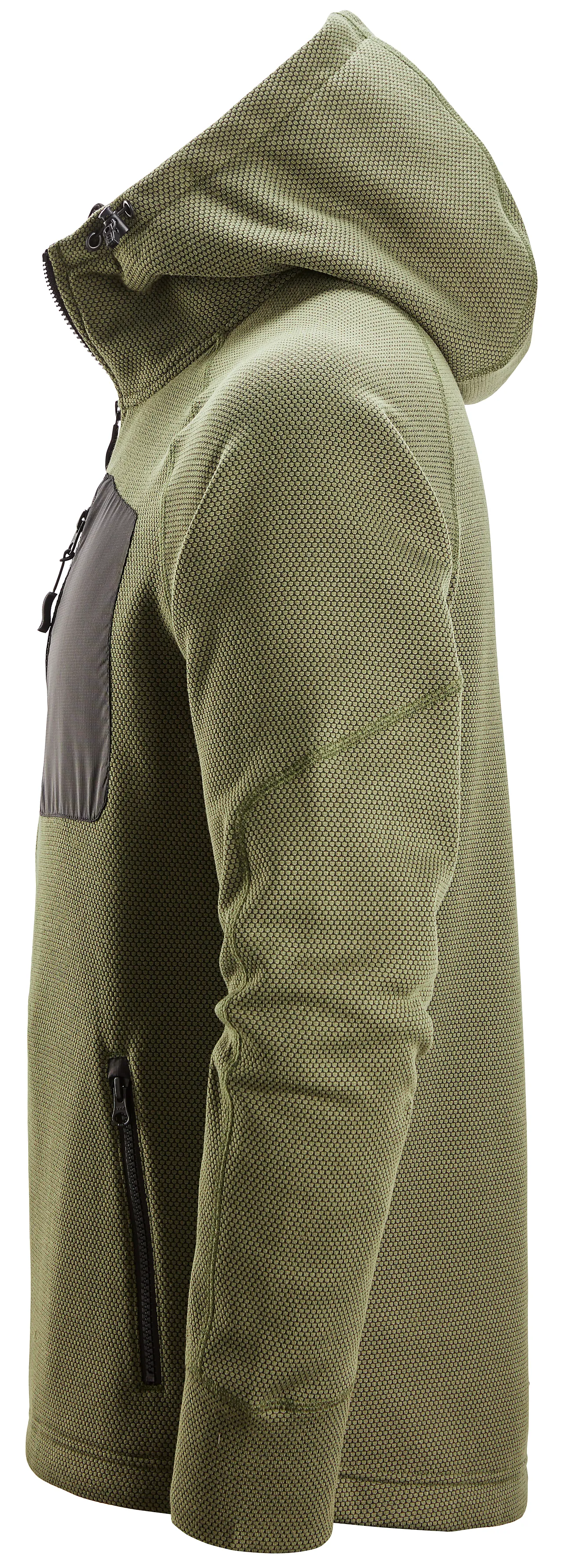 Snickers workwear fleecejakke 8041 m/hette kgrønn S null - S - 2 - Miniatyr