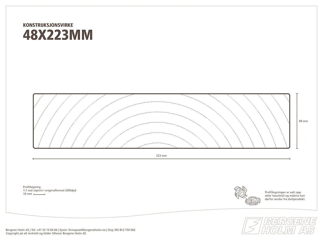 Konstruksjonsvirke C24 impregnert furu 48x223 mm Konstruksjonsvirke C24 impregnert furu 48x223 mm
