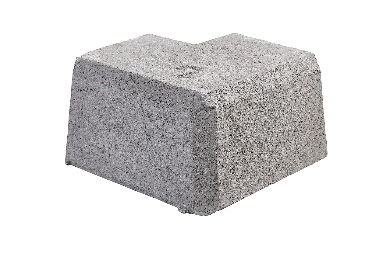 Støttemur mini grå hjørne 2 null - null - 3 - Miniatyr