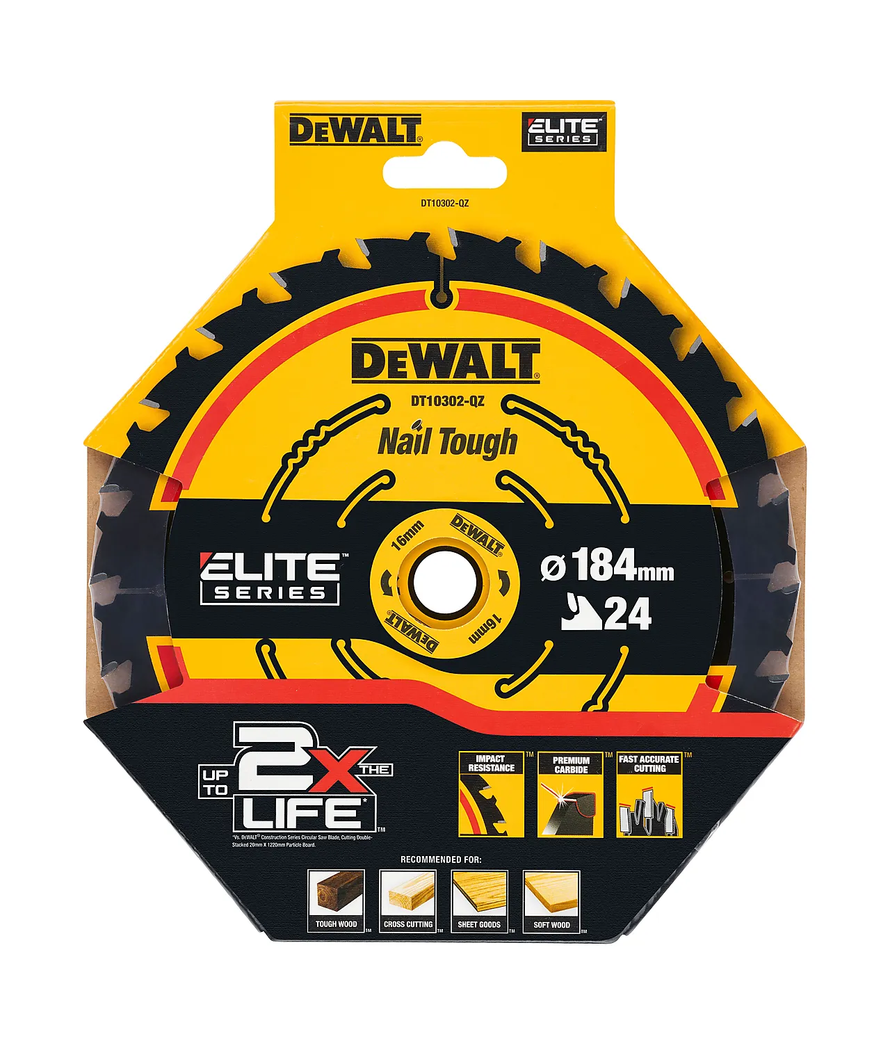 Sagblad Extreme DT10302, 184x16 mm med 24 tenner