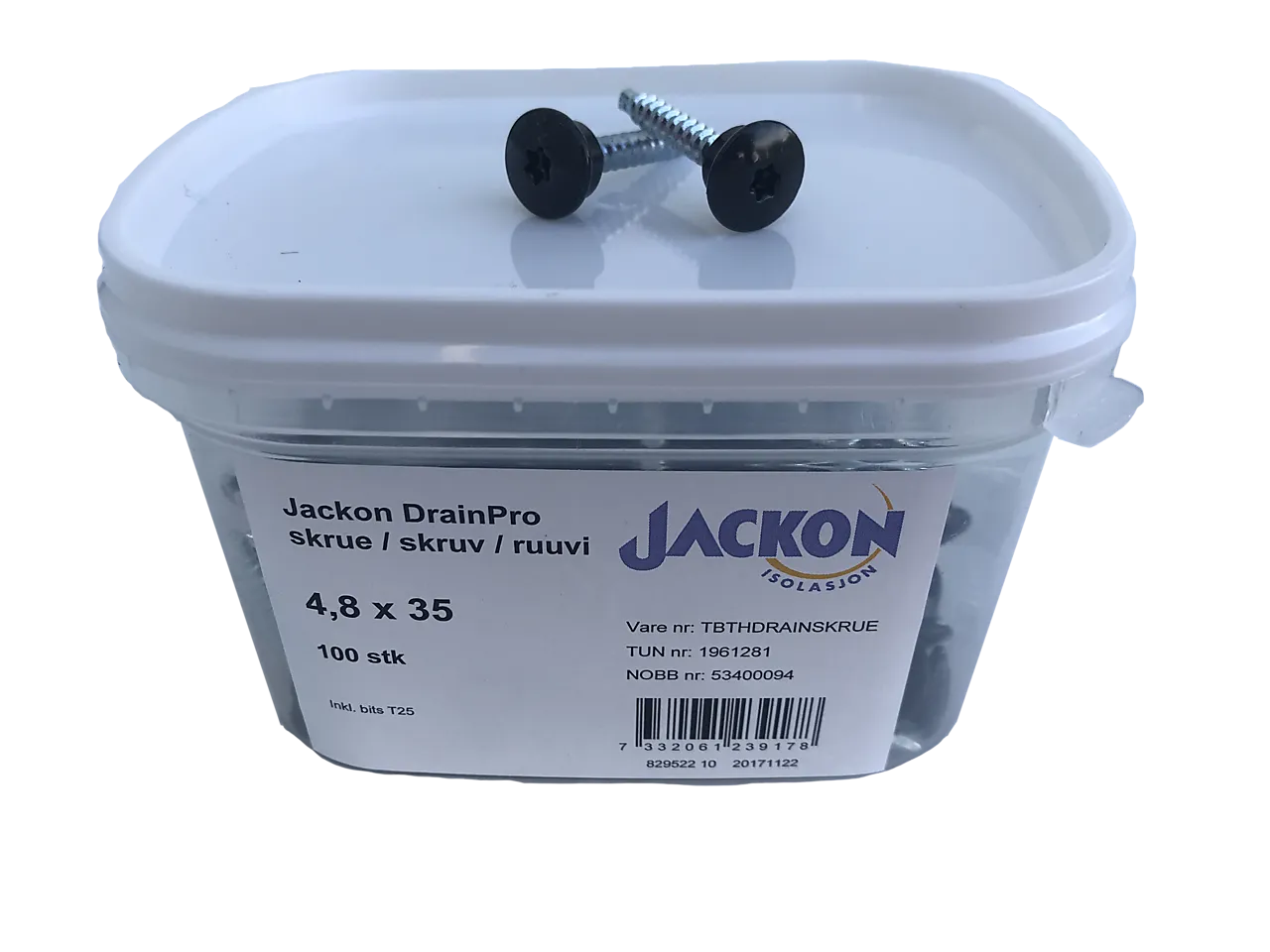 Skrue 35mm jackon drainpro 100 stk/pk