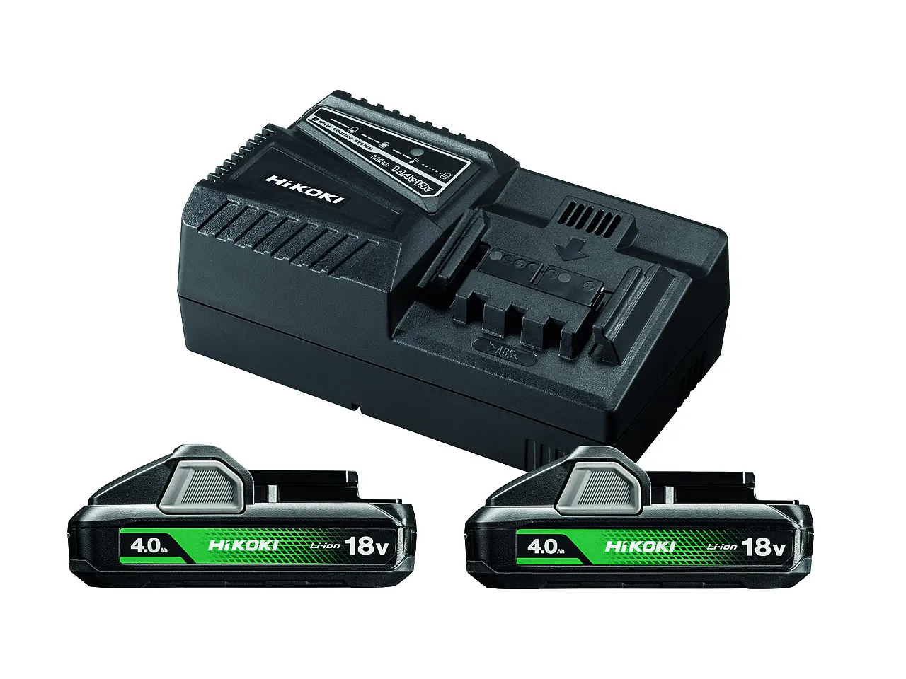 Batteripakke 2xbsl1840m/uc18yfsl hikoki 18v slidebatter