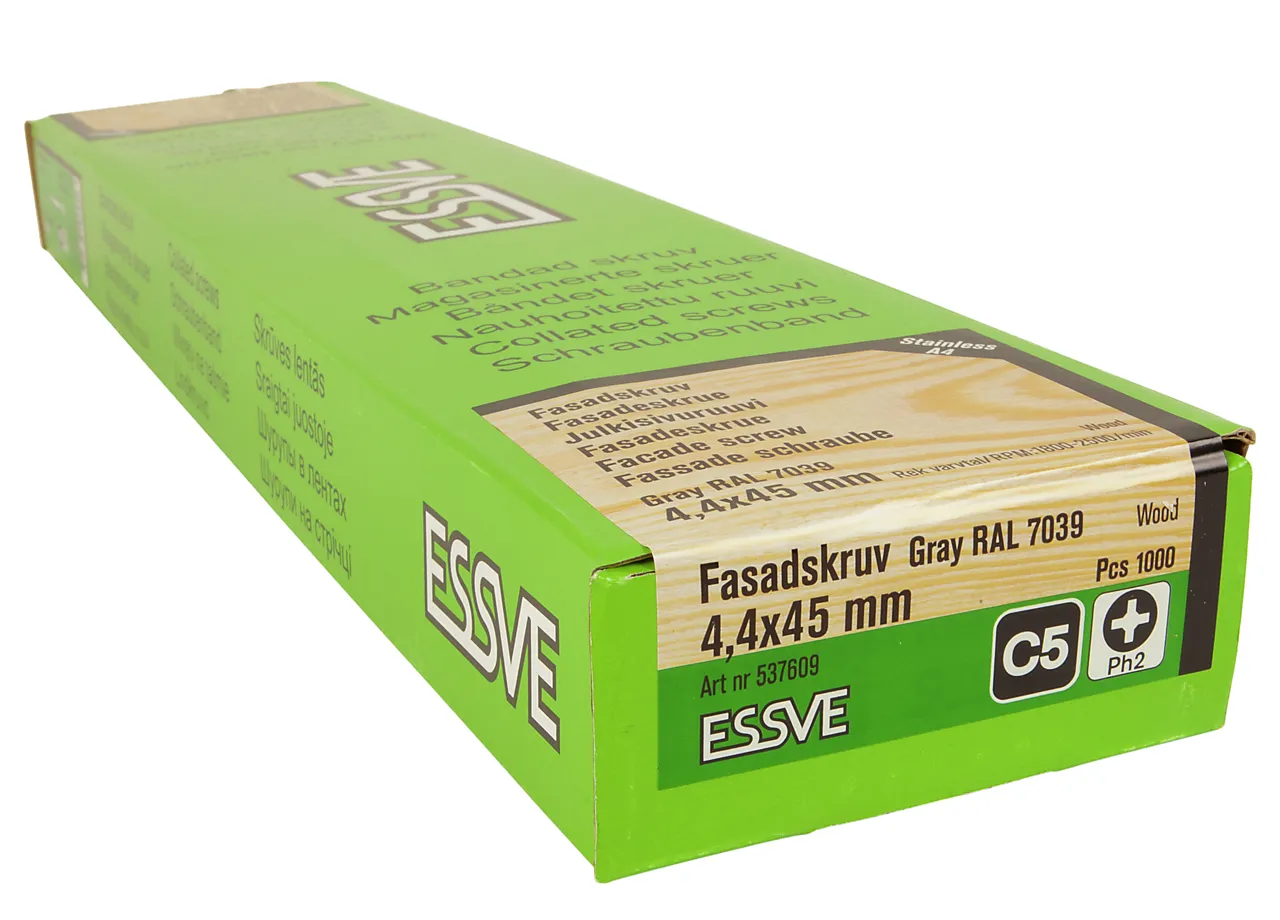 Fasadeskrue b l.grå 4,4x45 a4 -1000 båndet med senkhode a4 syrefast null - null - 2 - Miniatyr