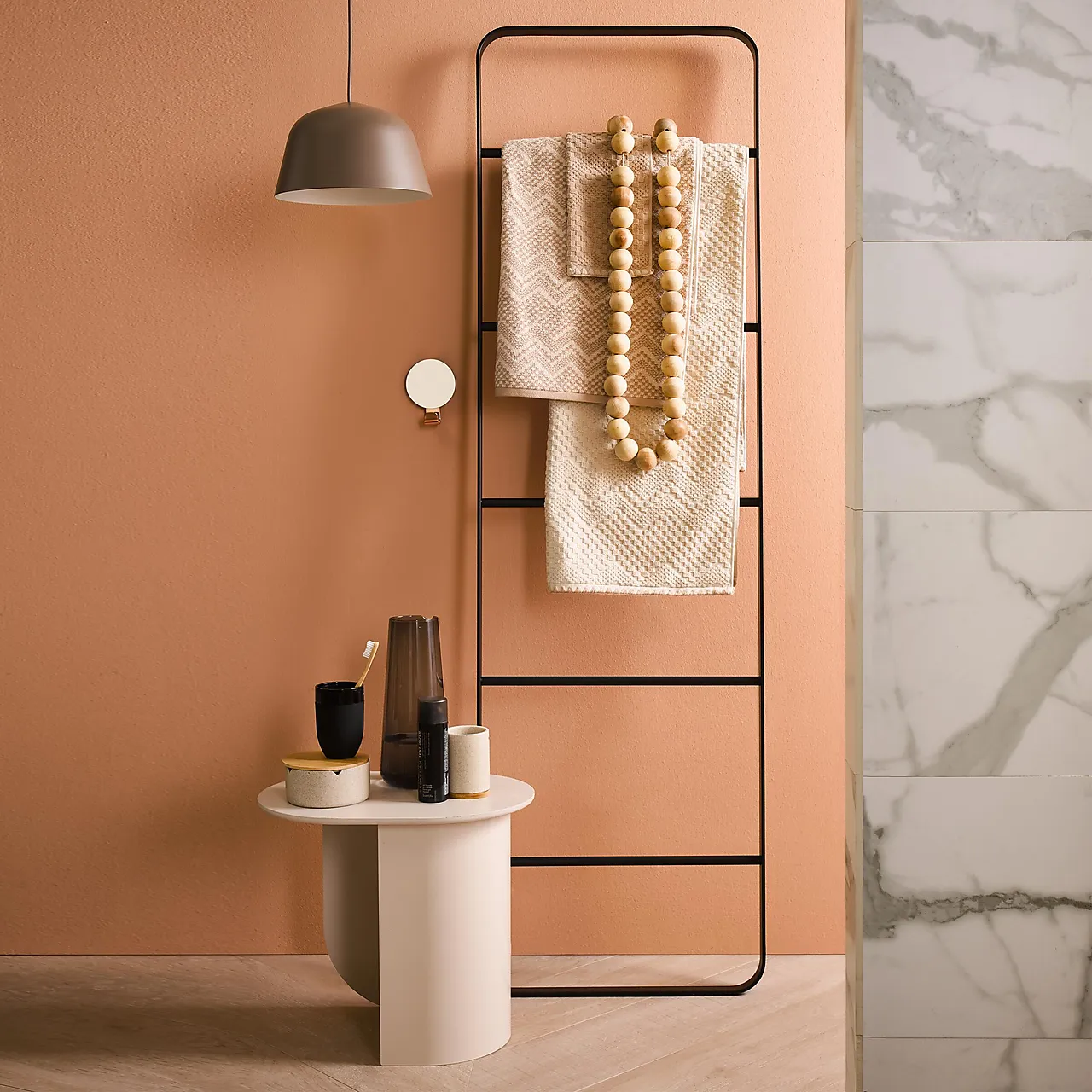 Håndklestige Brix matt sort null - null - 3 - Miniatyr