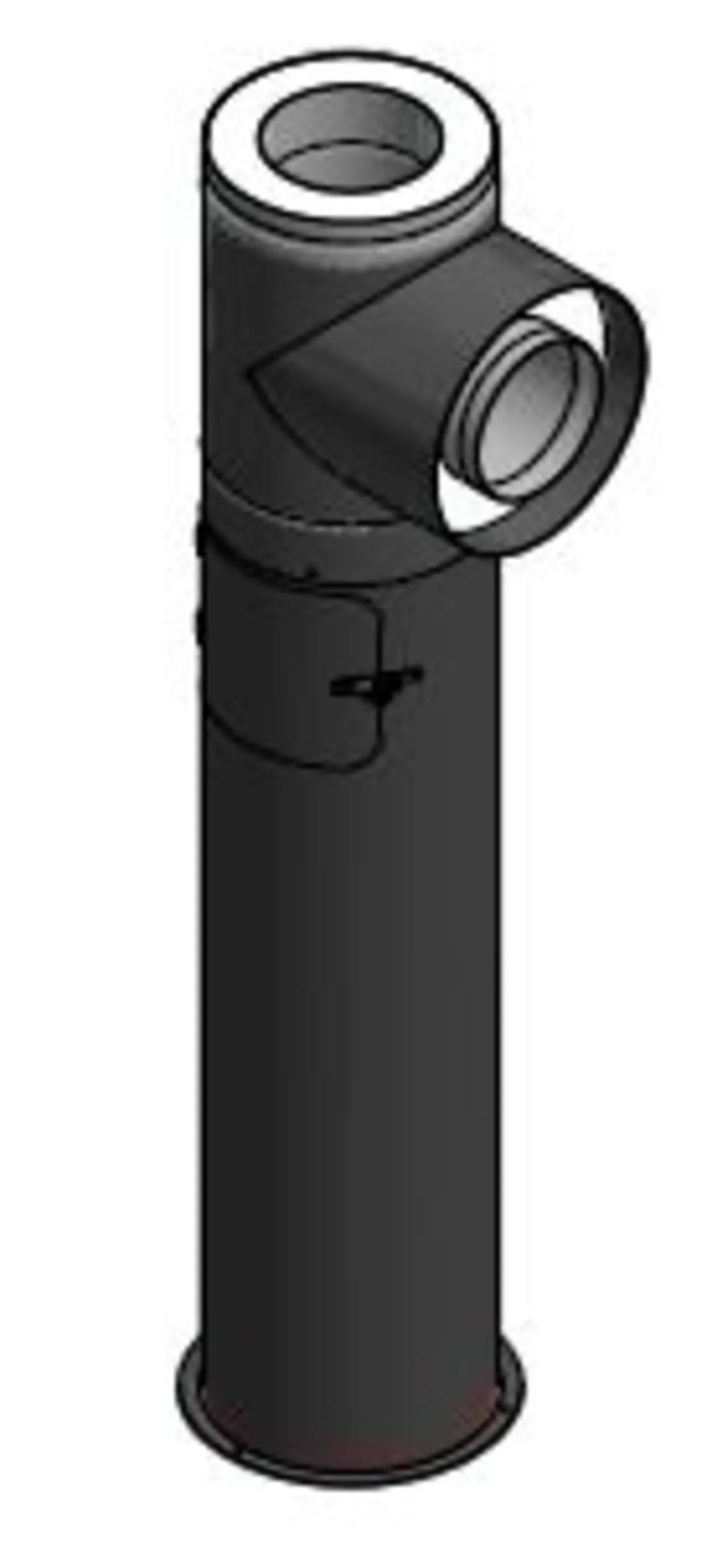 L-rør justerbart ø150 sort pms25 halvisolert