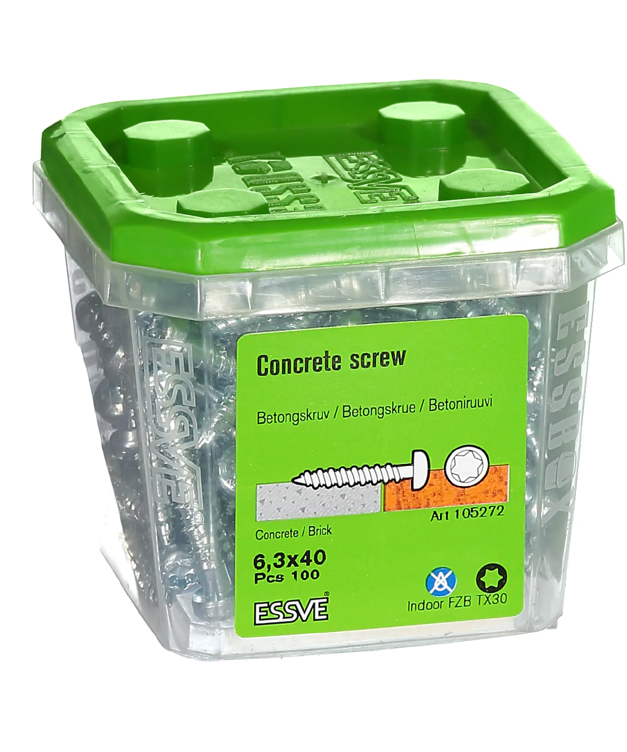 Betongskrue ph 6,3x40 fzb a-100 panhode blankforsinket stål null - null - 2 - Miniatyr