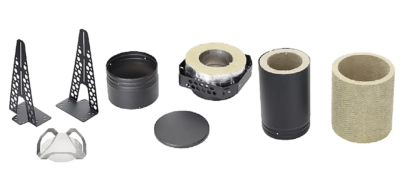 Overgang teleskop med oppheng svart