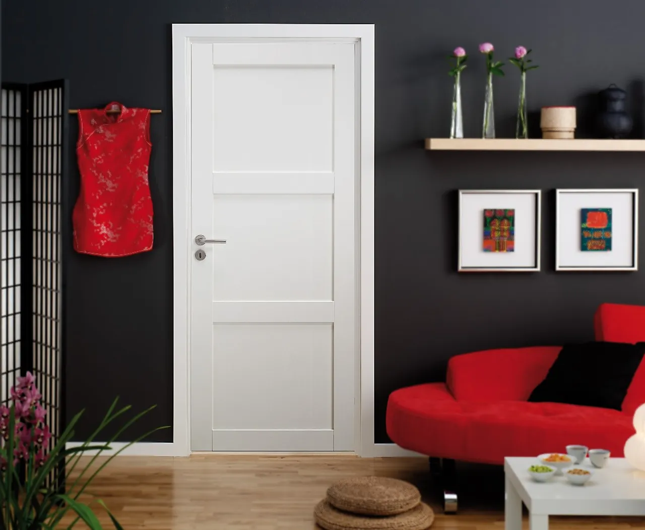 Dør purity 03l 8x21 hvit foliert fyllingsdør