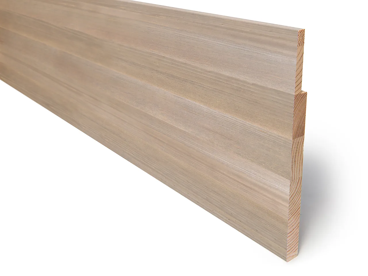 Utforing 18x250x4400 mm laminert furu, fjær 60 mm - Drivved