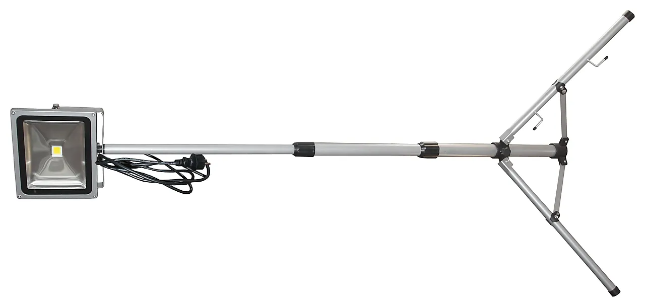 Arbeidslampe led 1x30w grå med teleskopstativ