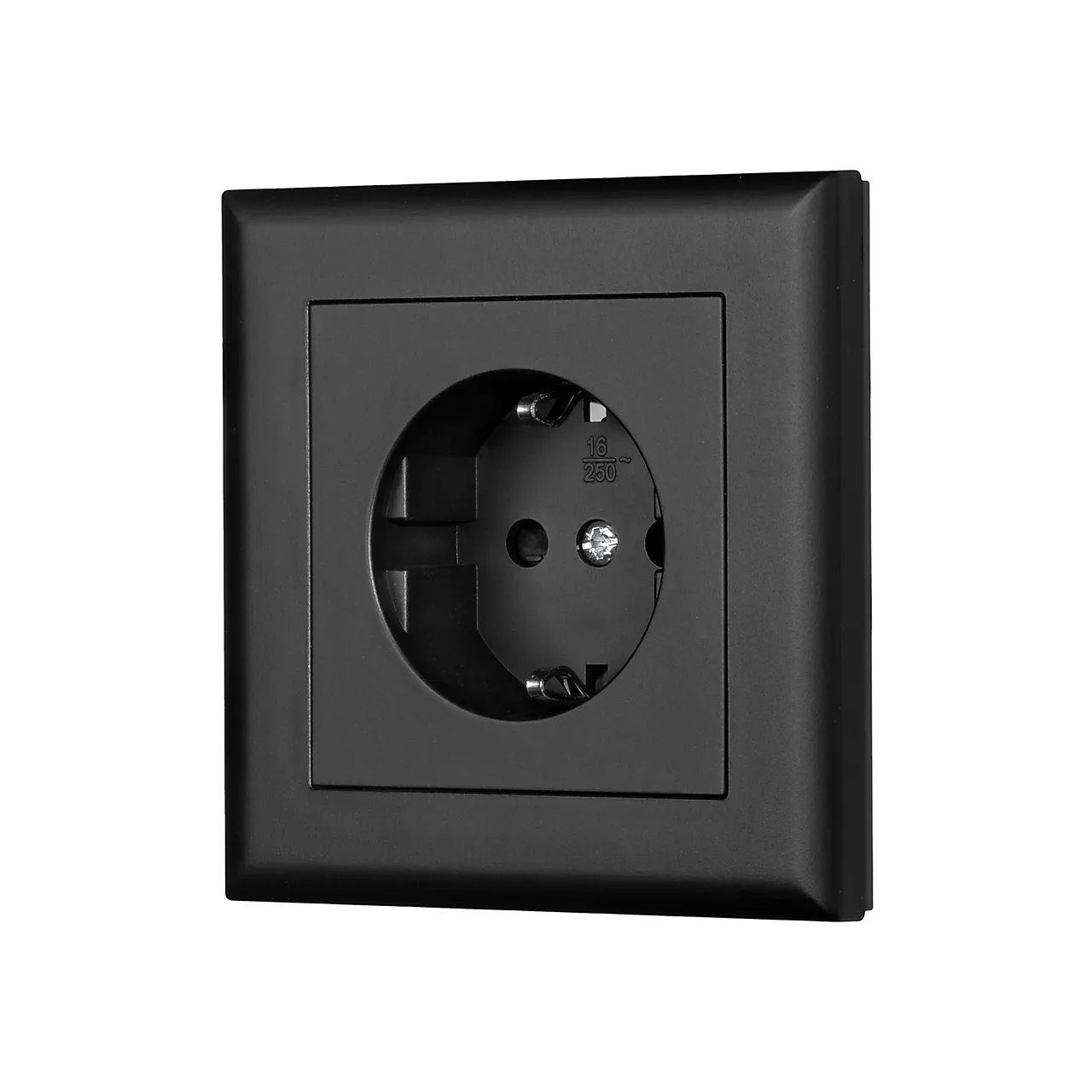 Stikkontakt m/jord innfelt sort null - null - 2 - Miniatyr