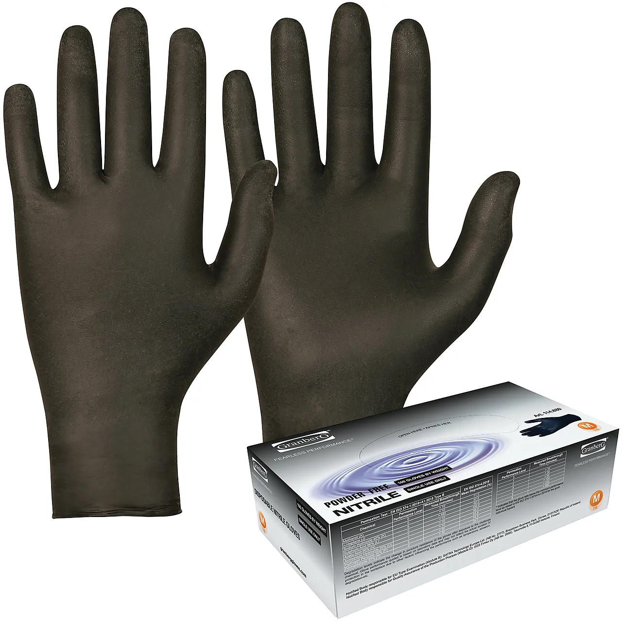 Hanske engang nitril l sort kat 3 granberg - 114.880-l Hanske engang nitril l sort kat 3 granberg - 114.880-l