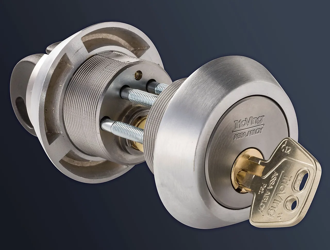 Sylinder rund dobbel sett forkrommet matt