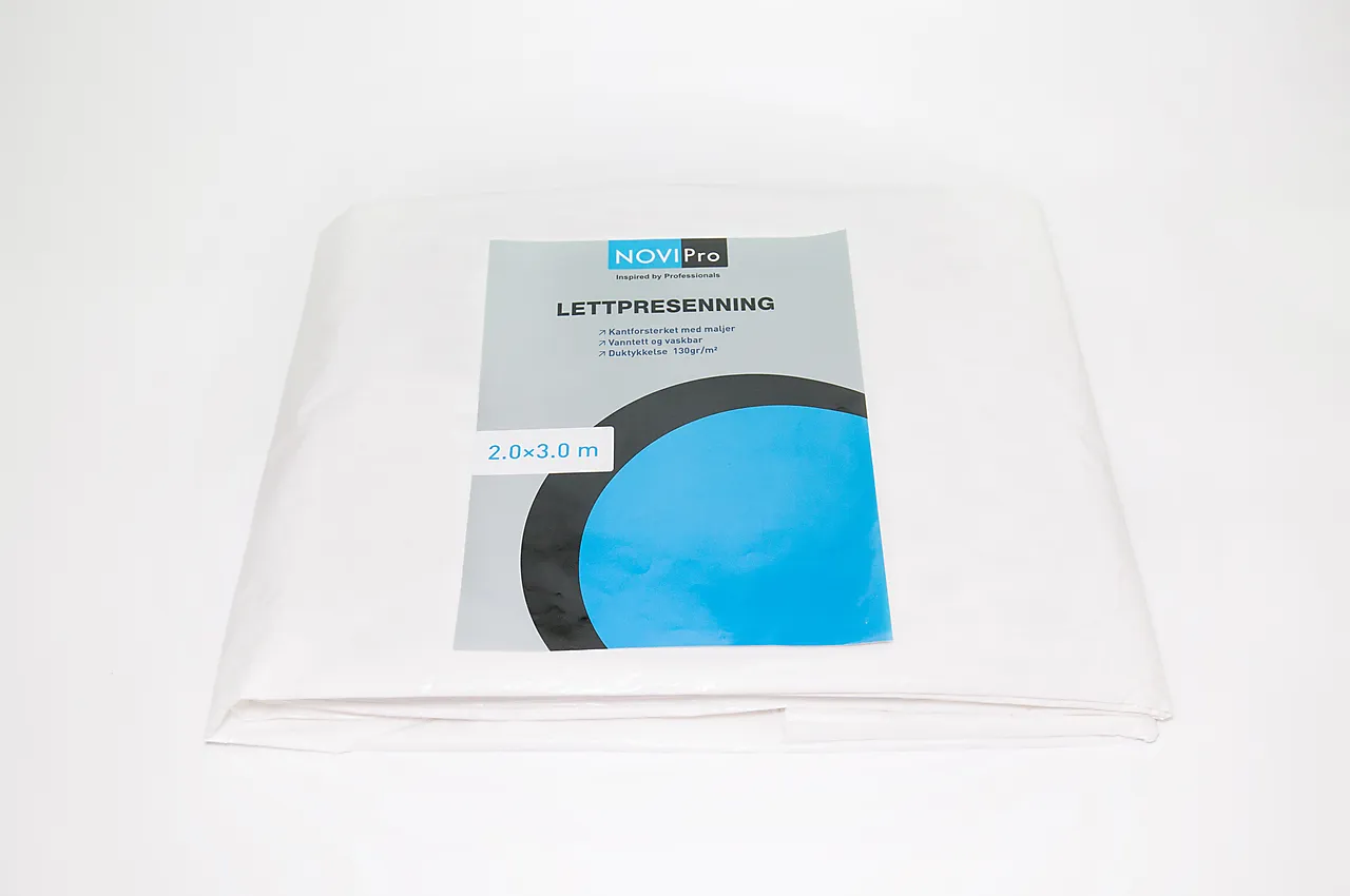 Presenning hvit 2x3 meter 130 gr/m2