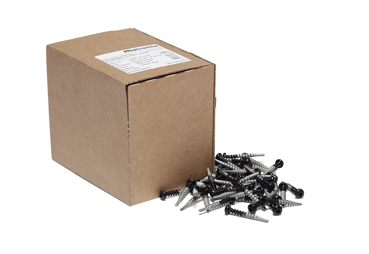 Skruer torx 4,6x35mm borrspiss sort 250 stk mataki Skruer torx 4,6x35mm borrspiss sort 250 stk mataki