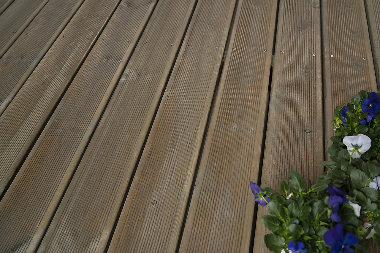 Terassebord royalimpregnert grå furu Duo rillet 28x120 mm null - 28x120 - 2 - Miniatyr