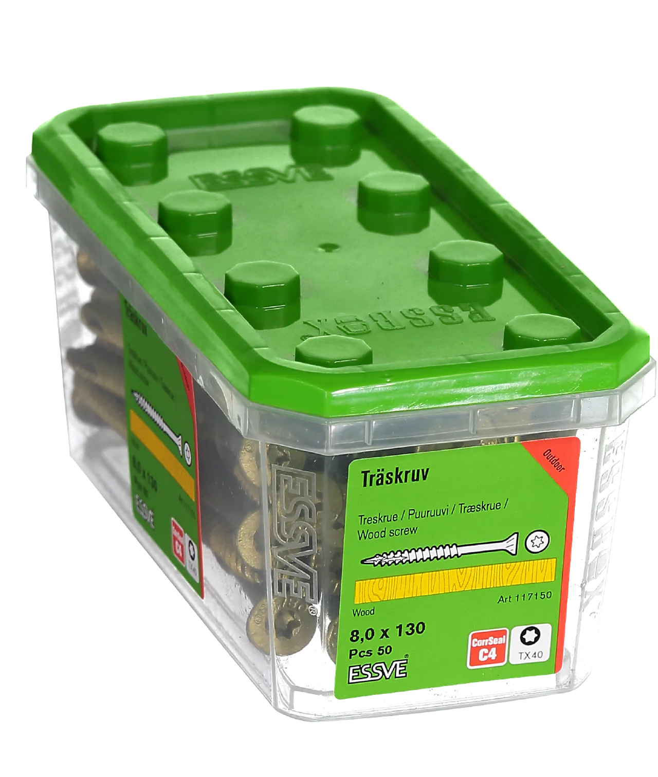 Treskrue senkhode 8x130 mm 50 stk null - 130 - 2 - Miniatyr