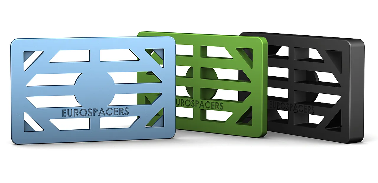 Eurospacers justeringsbrikke 95x95x2mm blå