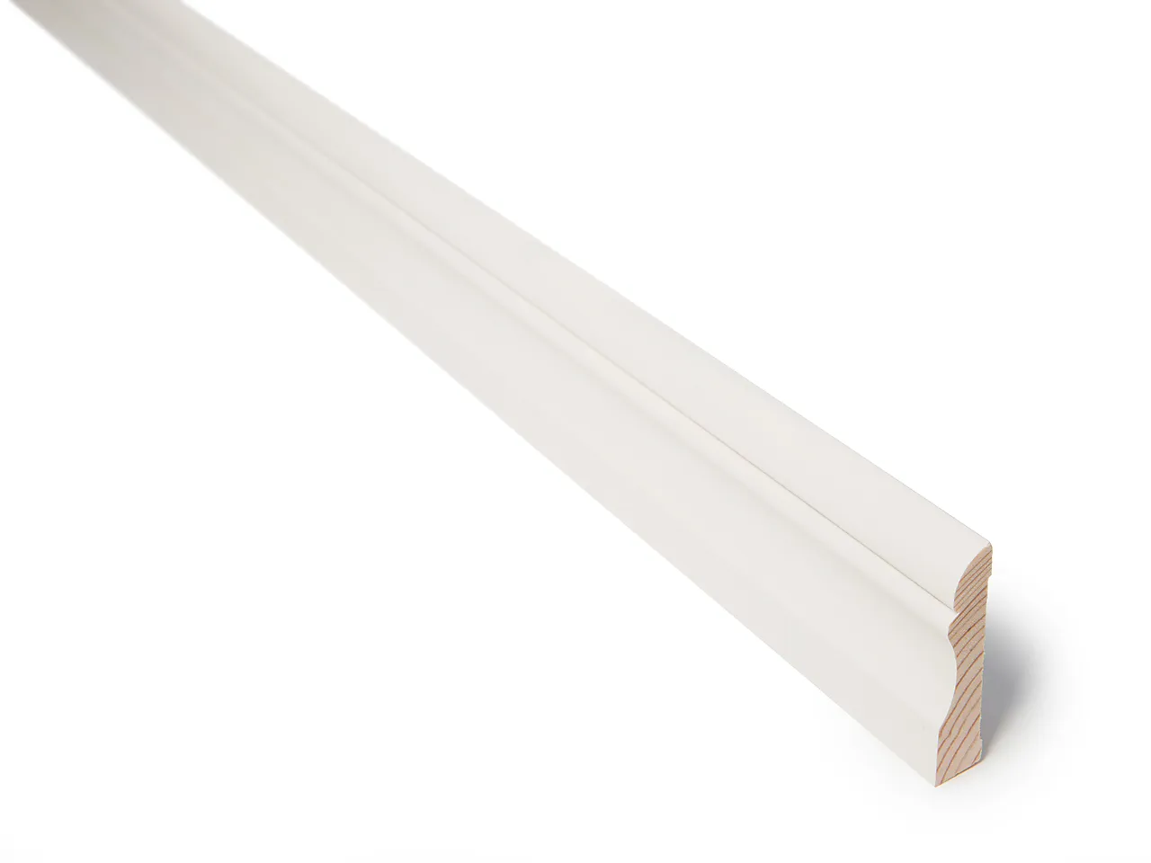 Gulvlist furu hvit tradisjon bomull S0502-Y 15x70 mm