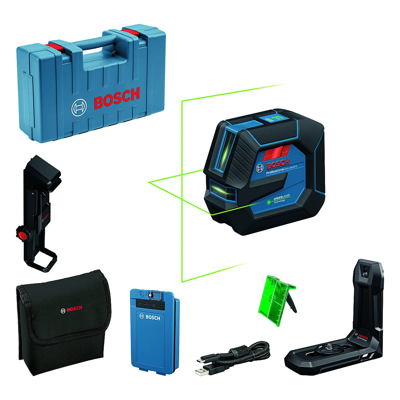 Linjelaser Grønn GLL 20-22 G Li-ion