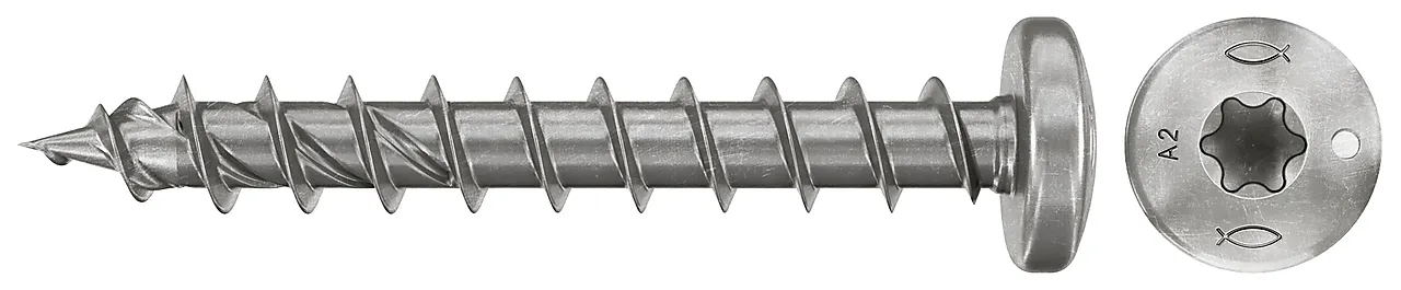 Treskrue rustfri A2 panhode TX 5x60 mm 50 stk