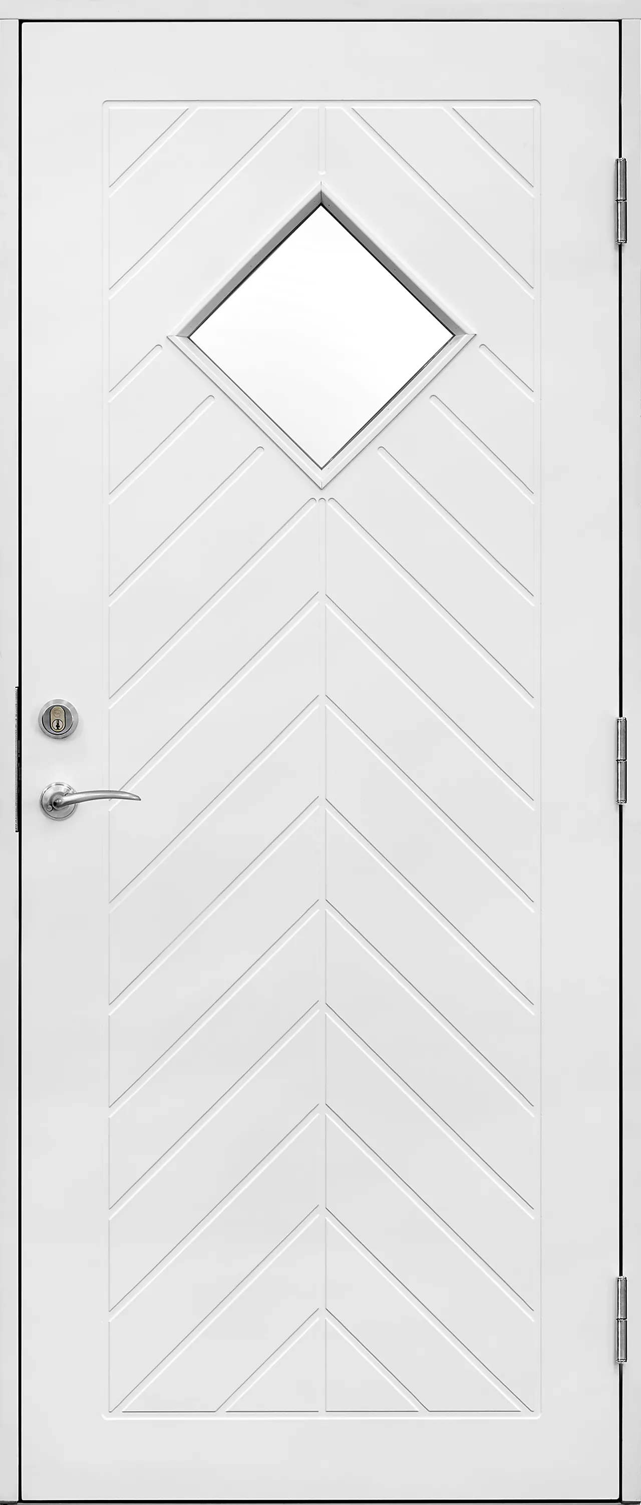 Ytterdør Fjell 90x200 cm hvit med glass høyre