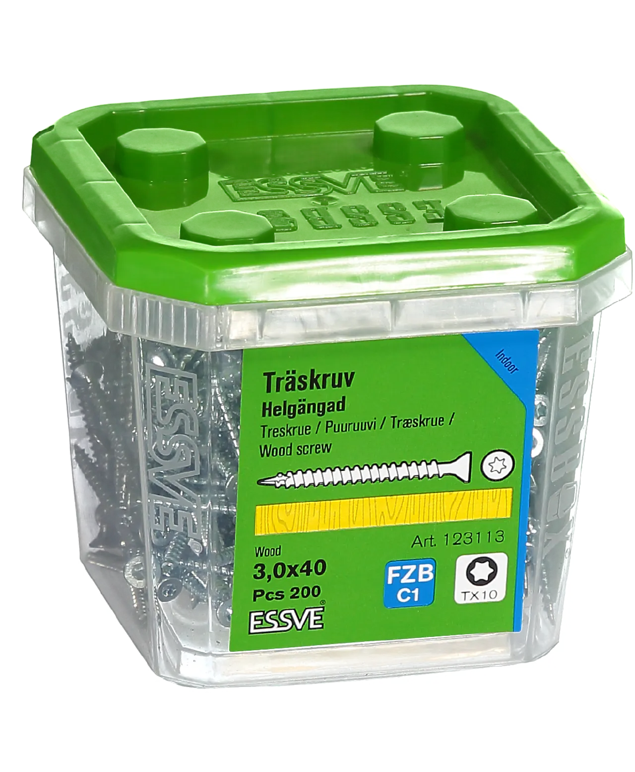 Treskrue inv sh hg 3x40 fzb senkhode helgjenget a-200 null - null - 2 - Miniatyr