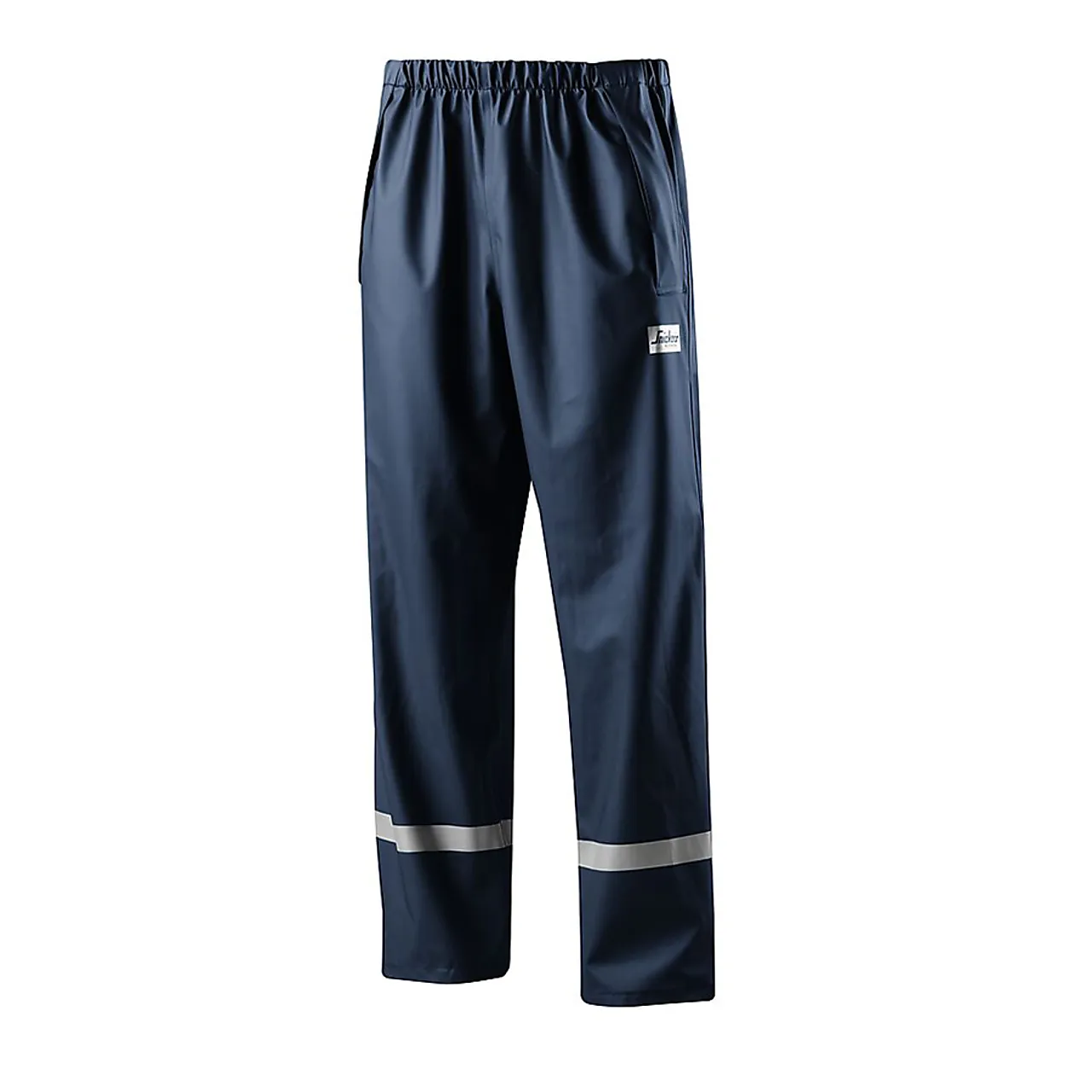 Snickers regnbukse 8201 mørk blå str XS PU-belagt m/refleksdetaljer Snickers regnbukse 8201 mørk blå str XS PU-belagt m/refleksdetaljer
