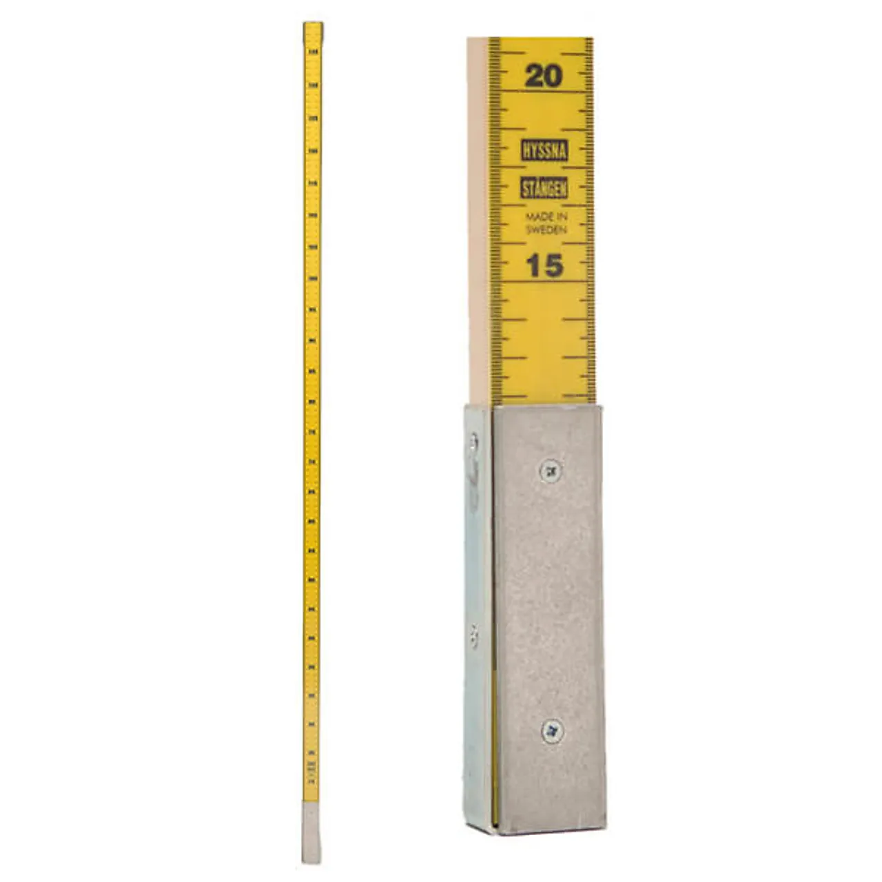 Målestav 4m m/ mm og e-skala i 4 deler