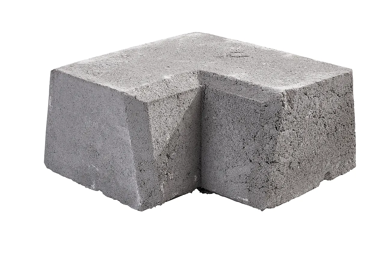 Støttemur mini grå hjørne 4 null - null - 2 - Miniatyr