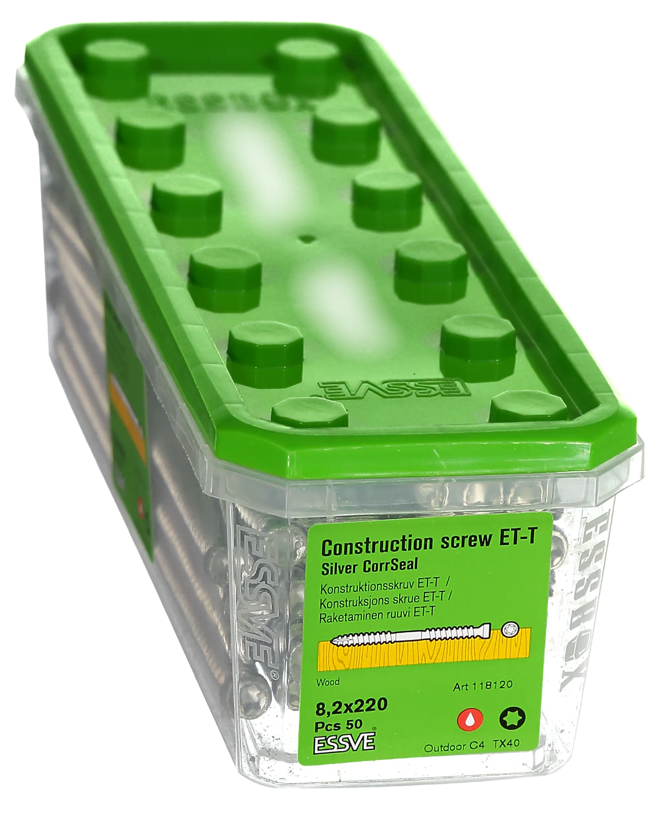 Konstr.skrue et-t 8,2x220 corrseal 50 stk null - null - 3 - Miniatyr