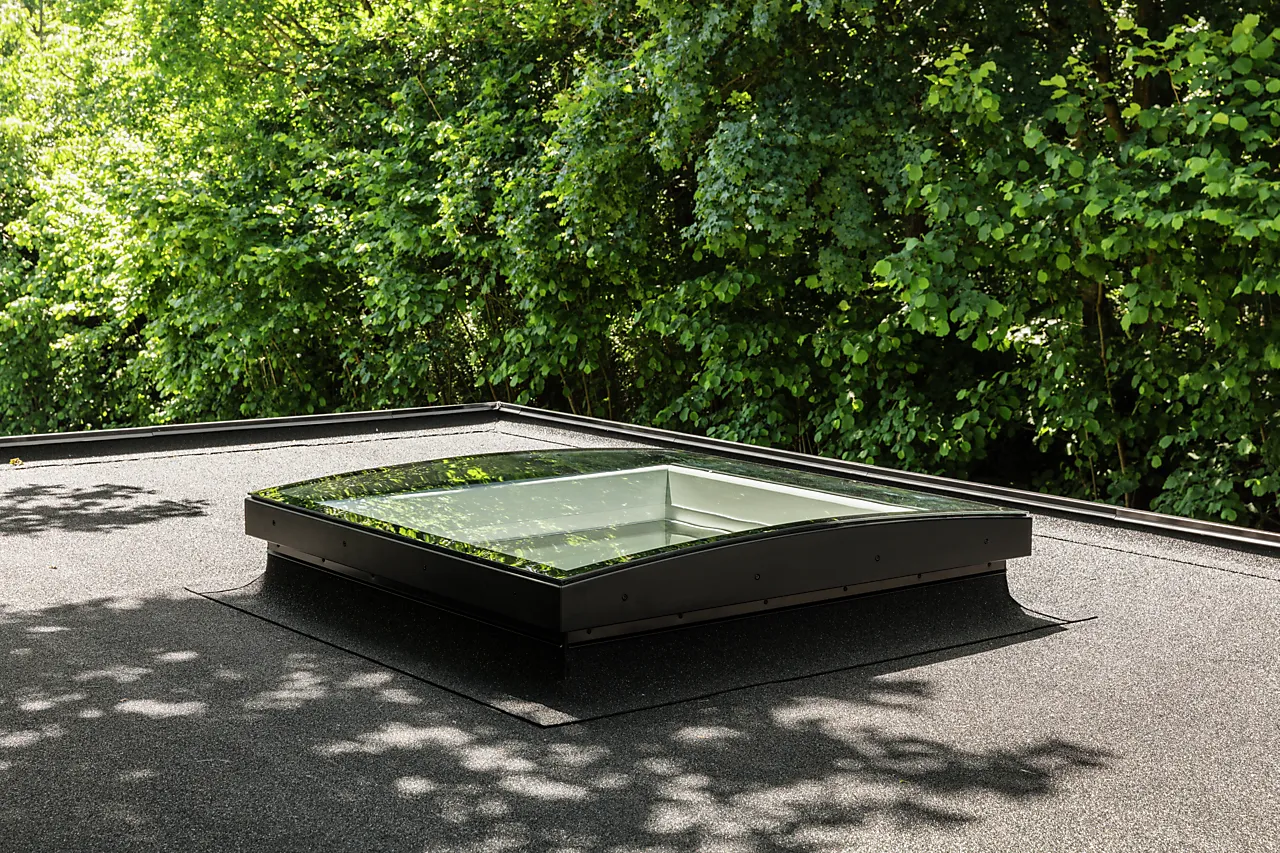 Glass buet 0-15° tak 120x120 1093u toppdel vindu for flate tak null - null - 3 - Miniatyr